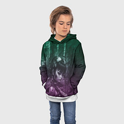 Толстовка-худи детская Азиатская девушка-андроид, цвет: 3D-белый — фото 2