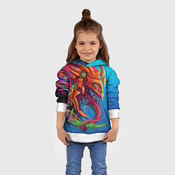 Толстовка-худи детская Скоростной зверь монстр, цвет: 3D-белый — фото 2