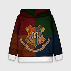 Толстовка-худи детская Hogwarts emblem, цвет: 3D-белый