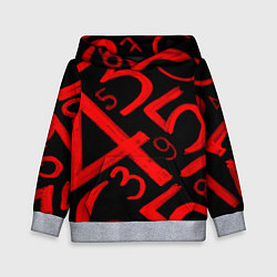 Толстовка-худи детская Числовой код, цвет: 3D-меланж