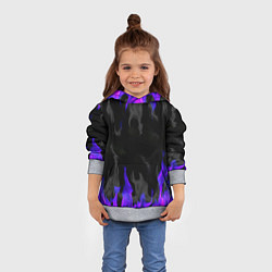 Толстовка-худи детская Неоновый огонь и дым, цвет: 3D-меланж — фото 2
