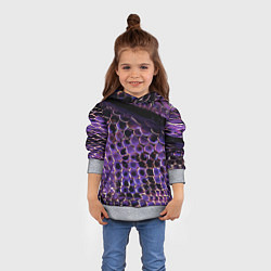 Толстовка-худи детская Фиолетовая кожа змеи, цвет: 3D-меланж — фото 2