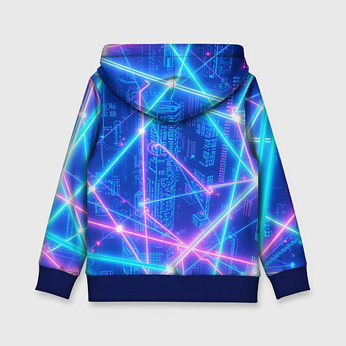 Детская толстовка Неоновые провода / 3D-Синий – фото 2