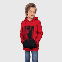 Толстовка-худи детская Освальд Кобб Пингвин, цвет: 3D-красный — фото 2