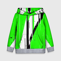 Детская толстовка Black and white vertical stripes on a green backgr