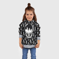 Толстовка-худи детская Гарри Поттер - Шар и свечи black and white, цвет: 3D-меланж — фото 2
