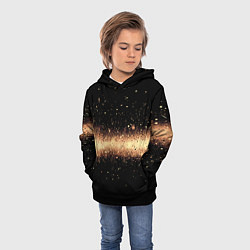Толстовка-худи детская Огненные искры на черном, цвет: 3D-черный — фото 2