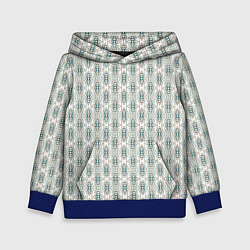 Толстовка-худи детская Вертикальный узор с геометрическим рисунком, цвет: 3D-синий