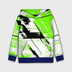 Детская толстовка Diagonal black and green stripes on a white backgr