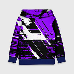 Детская толстовка Diagonal black and white stripes on a purple backg