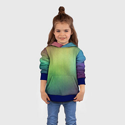 Толстовка-худи детская Цветной металл с градиентом, цвет: 3D-синий — фото 2