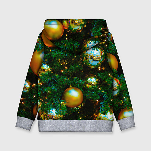 Детская толстовка Новогодние украшения на ветках / 3D-Меланж – фото 2