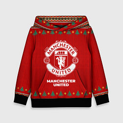 Толстовка-худи детская Manchester United new year, цвет: 3D-черный