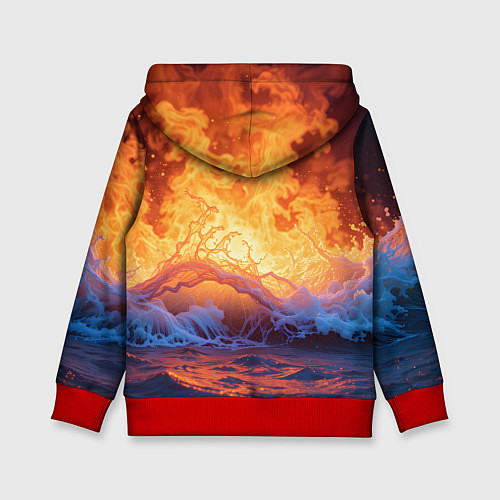 Детская толстовка Стихия огня и воды / 3D-Красный – фото 2