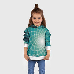 Толстовка-худи детская Фрактальная абстракция, цвет: 3D-белый — фото 2