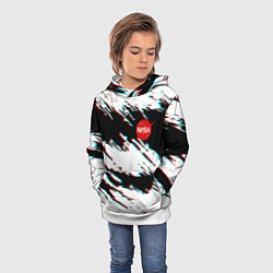 Толстовка-худи детская Nasa glitch color, цвет: 3D-белый — фото 2
