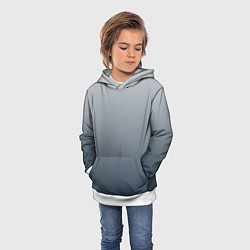 Толстовка-худи детская Градиент 50 оттенков серого, цвет: 3D-белый — фото 2