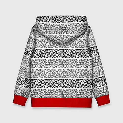 Детская толстовка Полосатый узор с черно белым тигровым рисунком / 3D-Красный – фото 2