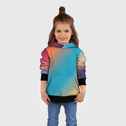 Толстовка-худи детская Сине-оранжевый градиент, цвет: 3D-черный — фото 2