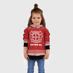 Толстовка-худи детская Новогодний Bayer 04, цвет: 3D-черный — фото 2
