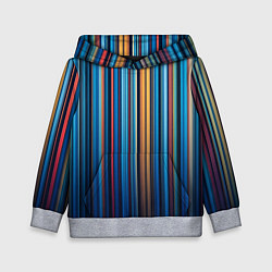 Толстовка-худи детская Композиция из вертикальных линий, цвет: 3D-меланж