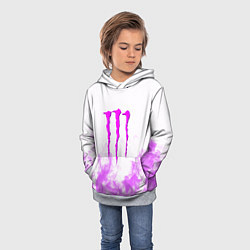 Толстовка-худи детская Monster energy neon flame, цвет: 3D-меланж — фото 2