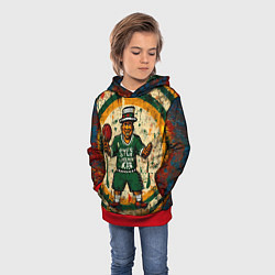Толстовка-худи детская Бостон Селтикс кельт, цвет: 3D-красный — фото 2