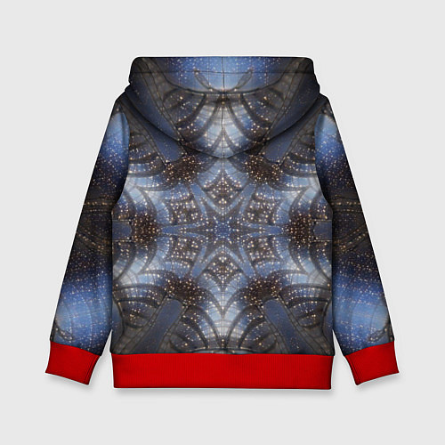 Детская толстовка Снежинка в космосе / 3D-Красный – фото 2