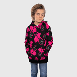 Толстовка-худи детская Стражи из игры в кальмара, цвет: 3D-черный — фото 2