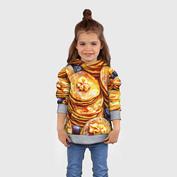 Толстовка-худи детская Блинчики, цвет: 3D-меланж — фото 2