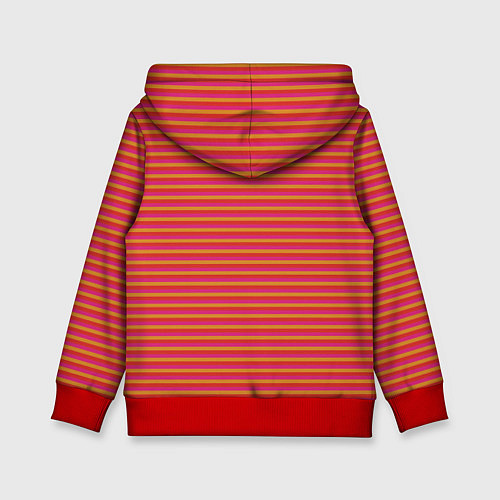 Детская толстовка Полосы красный розовый и оранжевый / 3D-Красный – фото 2