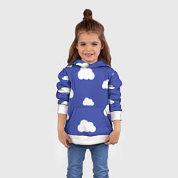 Толстовка-худи детская Легкие облака, цвет: 3D-белый — фото 2