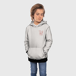 Толстовка-худи детская Таня - красная надпись вязью, цвет: 3D-черный — фото 2