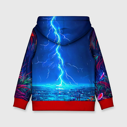 Детская толстовка Фламинго и молния / 3D-Красный – фото 2