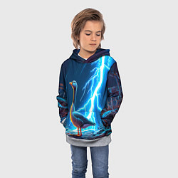 Толстовка-худи детская Гусь и разряд молнии, цвет: 3D-меланж — фото 2