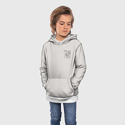 Толстовка-худи детская Таня вязью - чёрная надпись, цвет: 3D-белый — фото 2