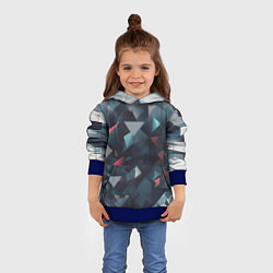 Толстовка-худи детская Абстрактный взрыв и осколки, цвет: 3D-синий — фото 2