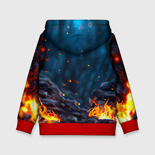 Детская толстовка Песец в огне / 3D-Красный – фото 2