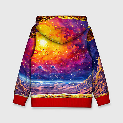 Детская толстовка Сурикат и космическое небо / 3D-Красный – фото 2