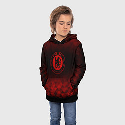 Толстовка-худи детская Chelsea red poly, цвет: 3D-черный — фото 2