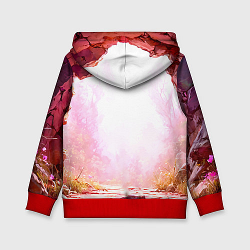 Детская толстовка Осел в розовом свете / 3D-Красный – фото 2