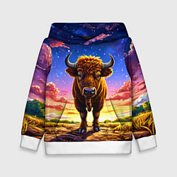 Детская толстовка Буйвол в звездной ночи