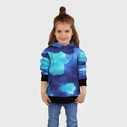 Толстовка-худи детская Камуфляж в синих оттенках, цвет: 3D-черный — фото 2