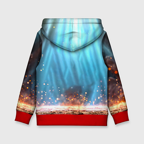 Детская толстовка Носорог в лучах / 3D-Красный – фото 2