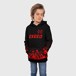 Толстовка-худи детская Exeed - red gradient посередине, цвет: 3D-черный — фото 2