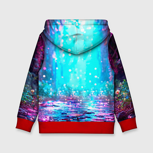 Детская толстовка Зайчик в сказочном лесу / 3D-Красный – фото 2