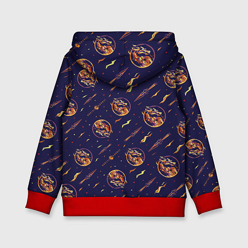 Детская толстовка Mortal Kombat logo pattern / 3D-Красный – фото 2