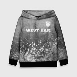 Толстовка-худи детская West Ham - grey gradient посередине, цвет: 3D-черный