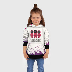 Толстовка-худи детская Играй в кальмара, цвет: 3D-черный — фото 2