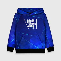 Толстовка-худи детская GTA6 blue poly, цвет: 3D-черный